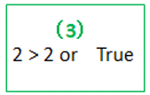 2 > 2 or True image