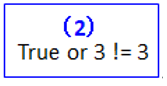 True or 3 != 3